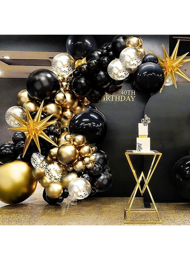 مجموعة بالونات ذهبية سوداء مكونة من 132 قطعة، طقم قوس بالونات للحفلات - Image 2