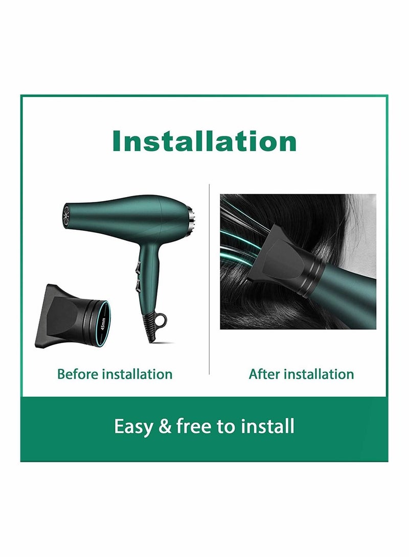 SYOSI قطعتان من ملحقات مجفف الشعر، فوهة منفاخ بلاستيكية عالمية تحل محل أداة تصفيف الشعر الاحترافية في صالونات التجميل لصالونات تصفيف الشعر المسطحة فقط للقطر الخارجي 4.2 سم إلى 4.6 سم - Image 4