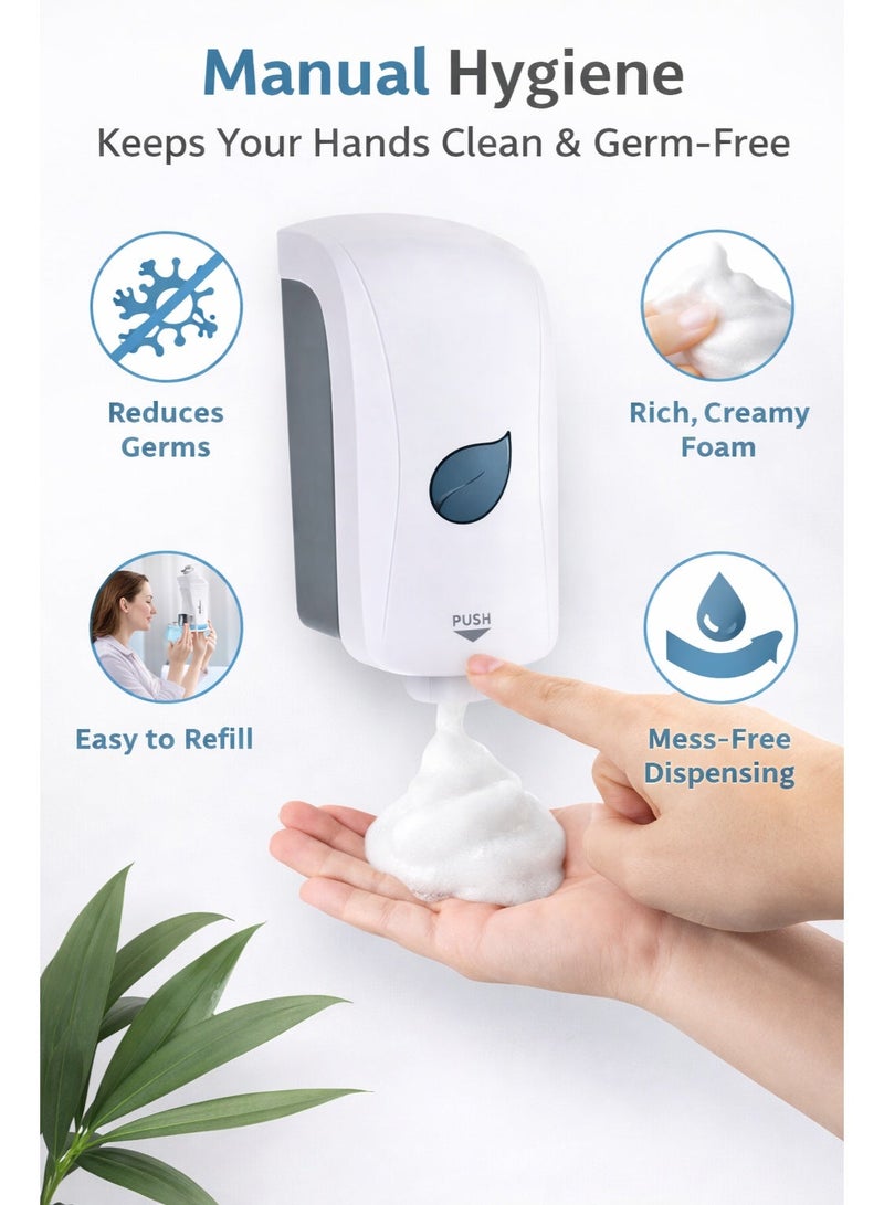 Swish Super Wall Mounted Manual Foam Soap Dispenser 1 Liter – Hand Wash Foaming Dispenser for Bathroom, Kitchen, Office & Commercial Use - Image 3