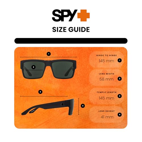 Spy Cyrus 673180038863 58 MM Black/HD Plus Grey Green Square Sunglasses for Men +Bundle with Accessory Eyewear Kit - Image 4
