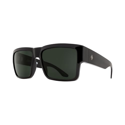 Spy Cyrus 673180038863 58 MM Black/HD Plus Grey Green Square Sunglasses for Men +Bundle with Accessory Eyewear Kit - Image 1