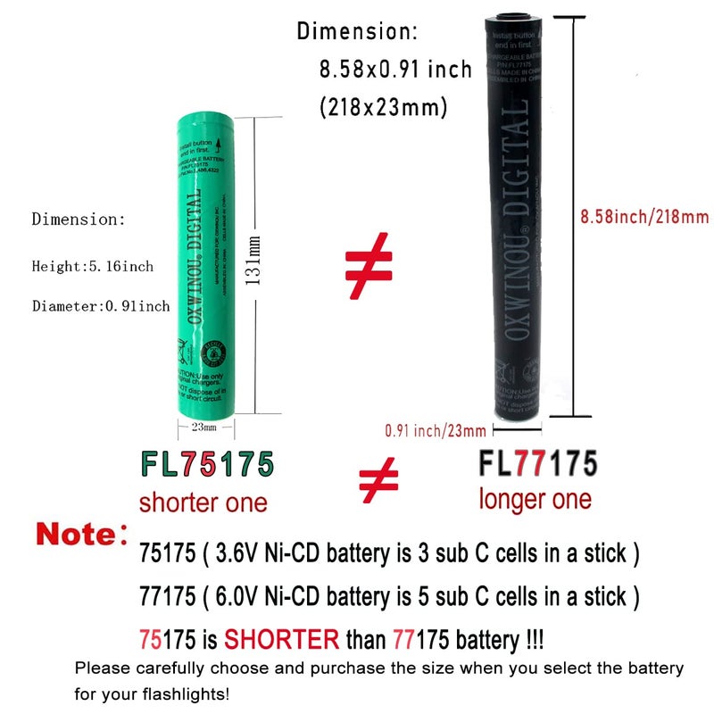 Oxwinou Compatible With Streamlight 75175 Battery Streamlight Batteries 75375 Streamlight Stinger Parts Xt Ds Led Synergy Sdfl-C852 Rechargeable Battery 1-Pack - Image 3