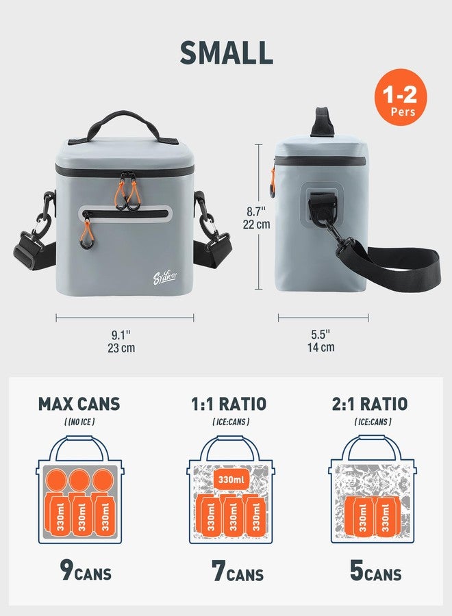 Sydioor Small 7 Can Cooler Bag Leakproof, Soft 7 L Cooler Insulated Bag for 1-2 Person, Waterproof Cool Bag with Removable Shoulder Strap, Portable Thermal Bag for Camping Beach Picnic Lunch, Grey - Image 4
