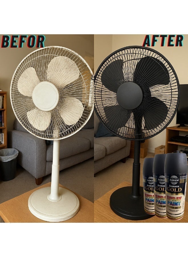 Asmaco 3-Piece Offer: Premium black Spray Paint Lead-Free for All Surfaces – Quick Dry - Image 2