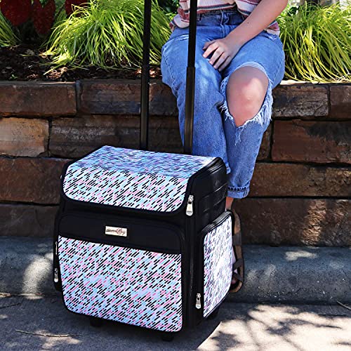 Everything Mary Collapsible Rolling Craft Bag, Pill - Wheeled Scrapbook Tote for Scrapbooking & Art - Travel Organizer Storage Bin for Paper, Glue, Tape - Roller Cart for Teachers & Medical - Image 3