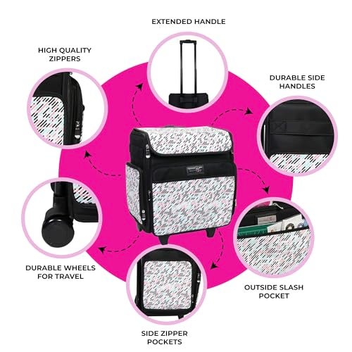 Everything Mary Collapsible Rolling Craft Bag, Pill - Wheeled Scrapbook Tote for Scrapbooking & Art - Travel Organizer Storage Bin for Paper, Glue, Tape - Roller Cart for Teachers & Medical - Image 2