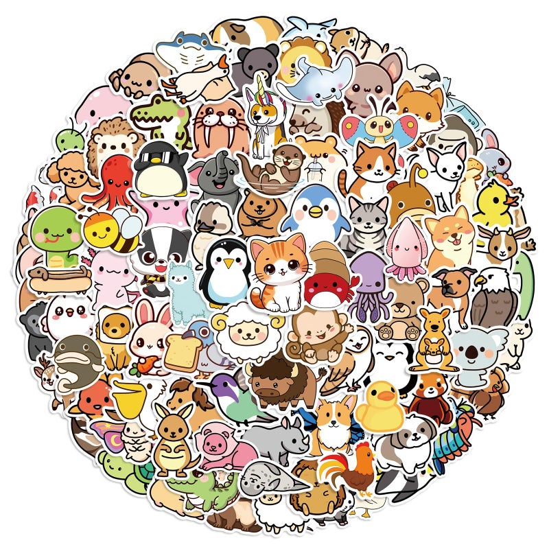 BBPOOL Animal Stickers for Kids, 100PCS Vinyl Sticker Pack for Waterbottle Laptop Skateboard Desk Kids Classroom Rewards Animal Theme Party Decor - Image 1