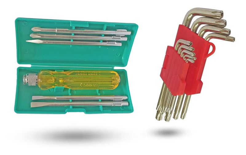 Inditrust Inditrust Multi Type Multi Size 9pc Mini Torx allen key set 6pc Screwdriver set 2 Tools  - Image 1