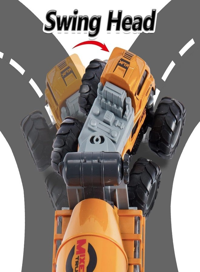 SHIPEASE Friction Powered Cement Mixture Transport Truck Toys for Kids, Boys, Girls, 1:43 Die Cast Metal Model Concrate Mixture Construction Miniature Toy, Pull Back Vehicle (Multicolor) - Image 3