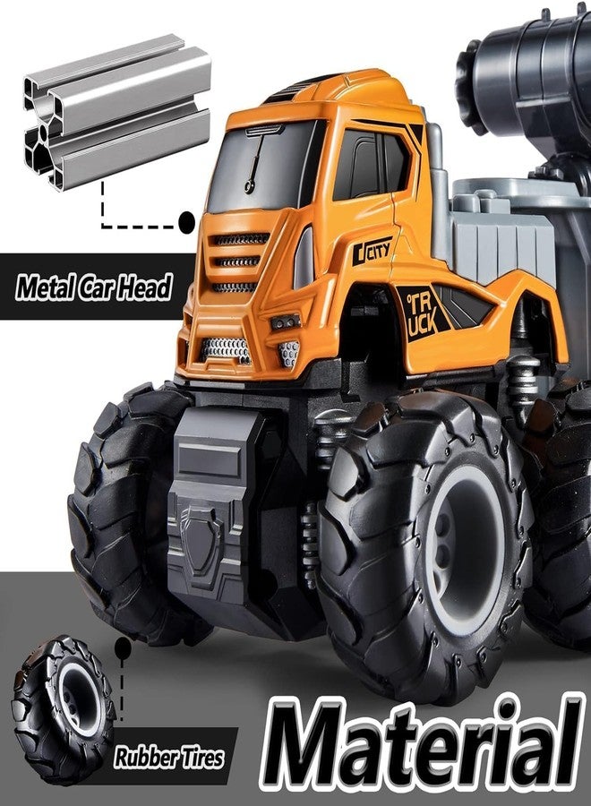 SHIPEASE Friction Powered Cement Mixture Transport Truck Toys for Kids, Boys, Girls, 1:43 Die Cast Metal Model Concrate Mixture Construction Miniature Toy, Pull Back Vehicle (Multicolor) - Image 2