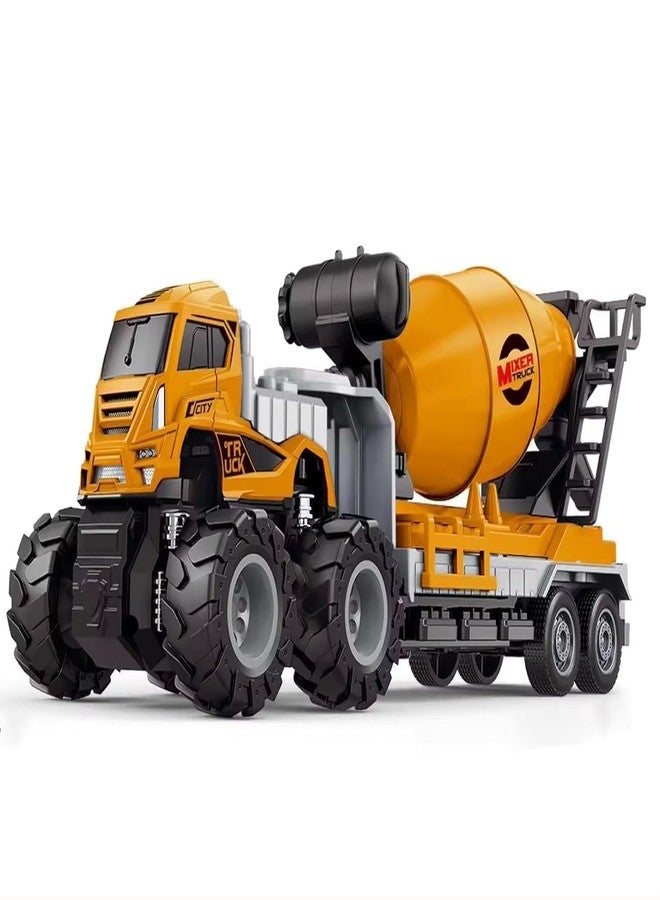 SHIPEASE Friction Powered Cement Mixture Transport Truck Toys for Kids, Boys, Girls, 1:43 Die Cast Metal Model Concrate Mixture Construction Miniature Toy, Pull Back Vehicle (Multicolor) - Image 1