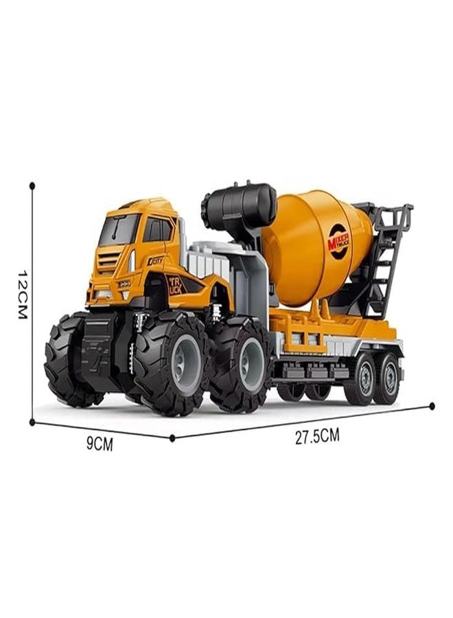 SHIPEASE Friction Powered Cement Mixture Transport Truck Toys for Kids, Boys, Girls, 1:43 Die Cast Metal Model Concrate Mixture Construction Miniature Toy, Pull Back Vehicle (Multicolor) - Image 4