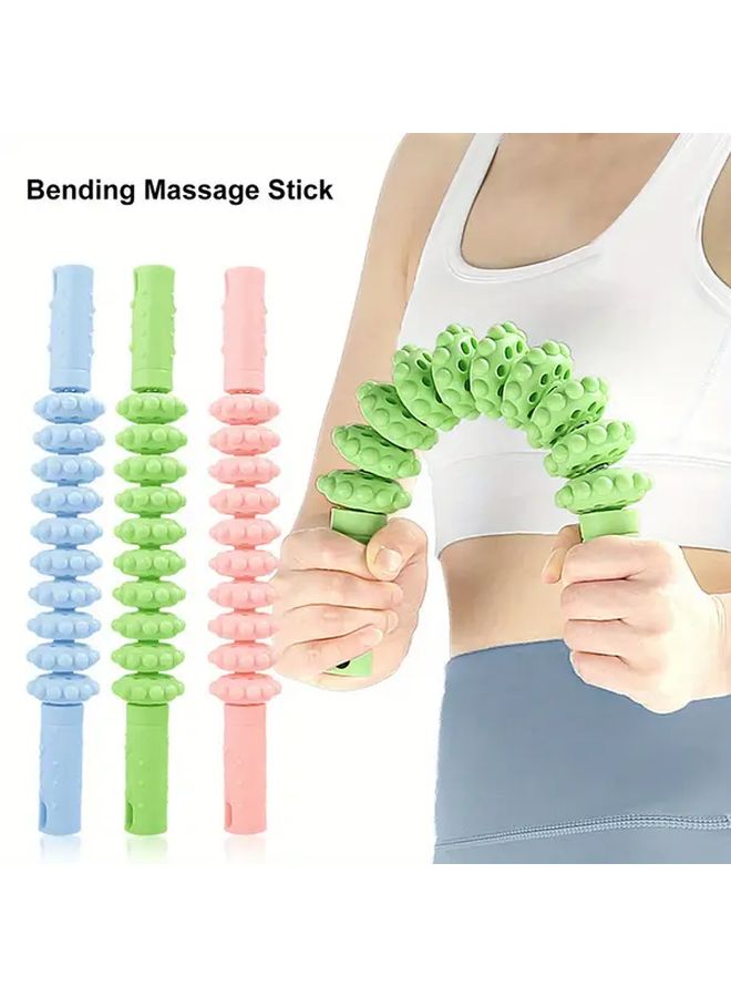 Pink Flexible Muscle Roller Stick Trigger Point Massage Tool for Back Neck Legs - Image 1