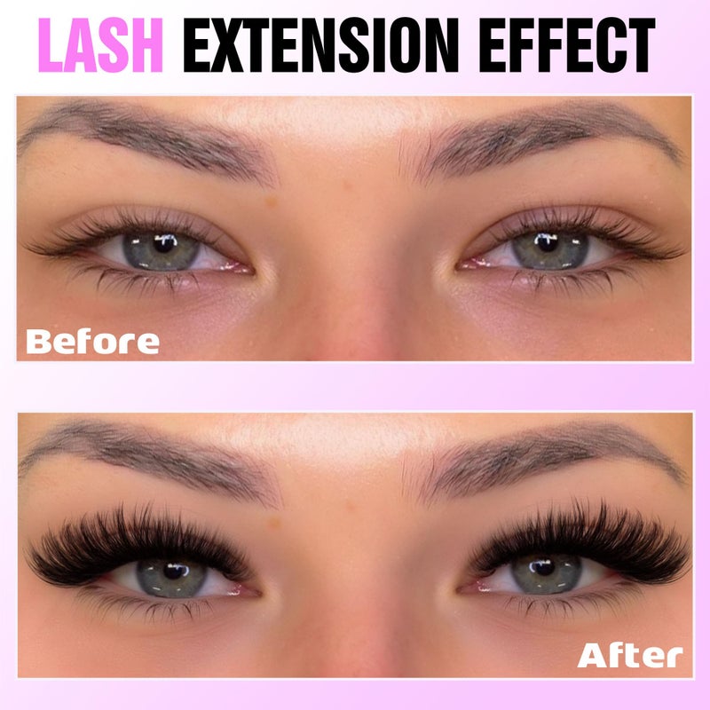 Pawotence Lash Clusters 280pcs Individual Lashes Cluster Eyelash Extensions 50D 9-16mm Mix Eyelash Clusters Lash Extension for Self Application at Home (50D, 0.07D, 9-16mm) - Image 3