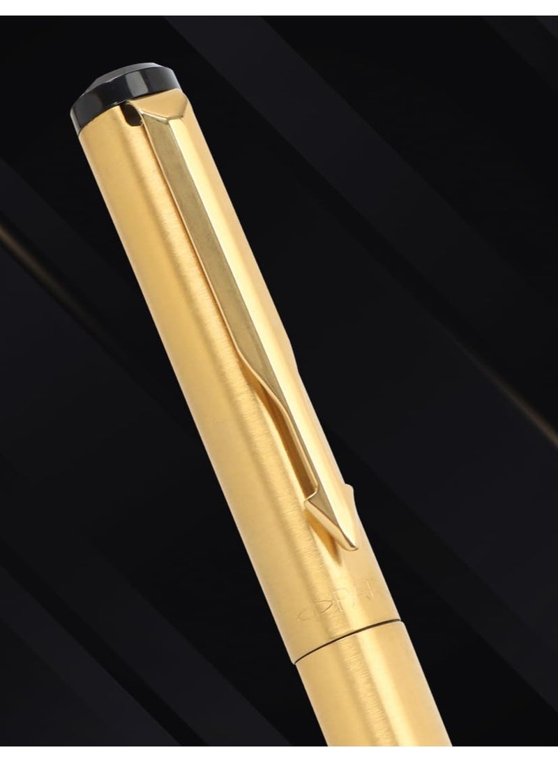 باركر مجموعة هدايا فاخرة من قلم كرة دوارة وقلم كروي ذهبي من باركر فيكتور، حبر أزرق مكون من 3 قطع، عبوة من 1 - Image 3