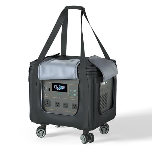 Santiano Power Station Bag,Easy to Carry,360° Removeable Wheels,Sailing Class -900D Waterproof Oxford Cloth,15*12*13in,Protect to 1200w-1800w Power Station,Outdoor Work, Travel, Fishing, RV, Camping - Image 1
