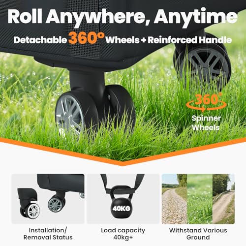 Santiano Power Station Bag,Easy to Carry,360° Removeable Wheels,Sailing Class -900D Waterproof Oxford Cloth,15*12*13in,Protect to 1200w-1800w Power Station,Outdoor Work, Travel, Fishing, RV, Camping - Image 5