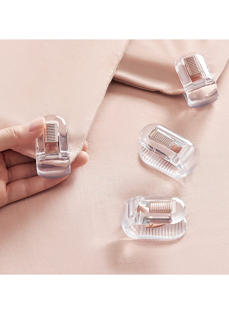 SYOSI Duvet Cover Clips Set of 12 Bedsheet Holding Clips for Bedding Quilt Fixer Quilt Fixing Clip No Pins Safety Plastic Quilt Anti-Movement Clip Firm and Not Easy to Fall Off Clear Green  - Image 5