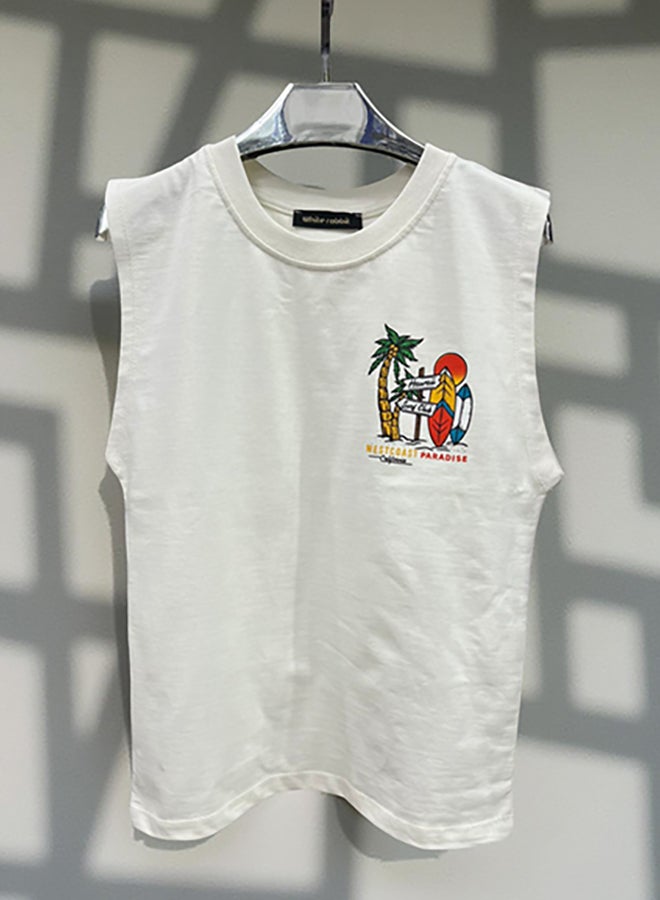 WHITE RABBIT Printed Cut T-Shirt Kids – White - Image 3