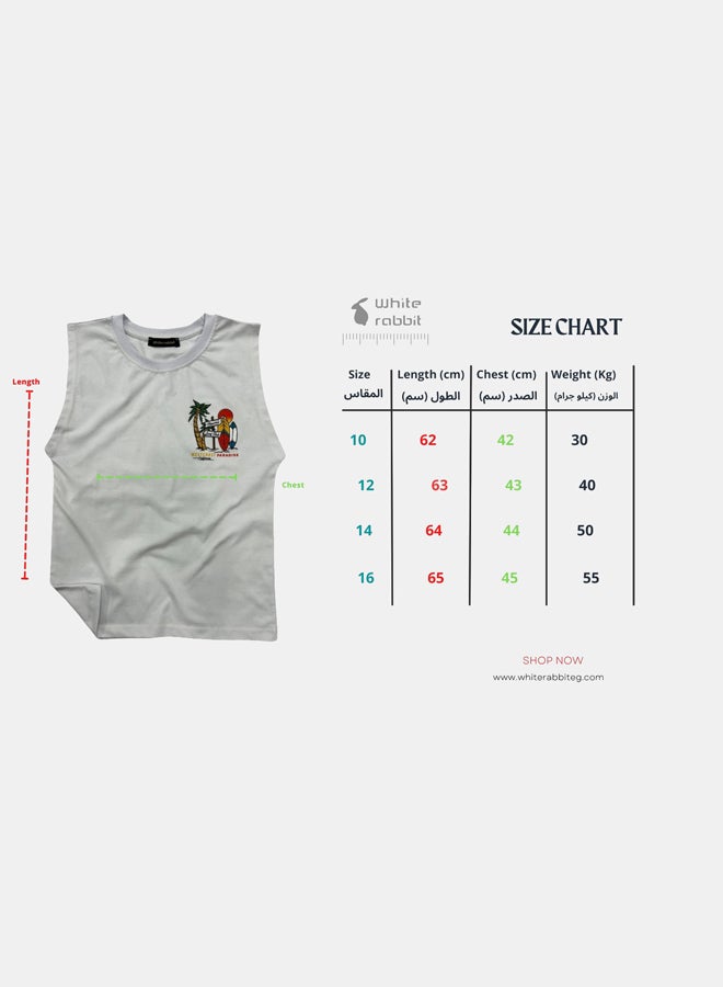 WHITE RABBIT Printed Cut T-Shirt Kids – White - Image 5