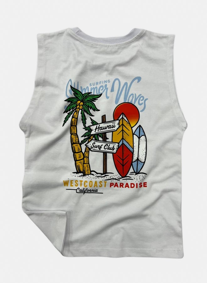 WHITE RABBIT Printed Cut T-Shirt Kids – White - Image 2