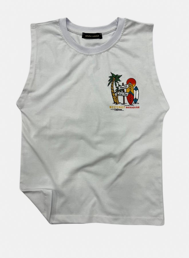 WHITE RABBIT Printed Cut T-Shirt Kids – White - Image 1