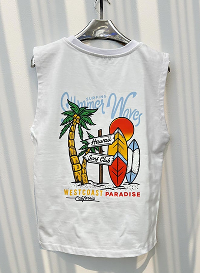 WHITE RABBIT Printed Cut T-Shirt Kids – White - Image 4