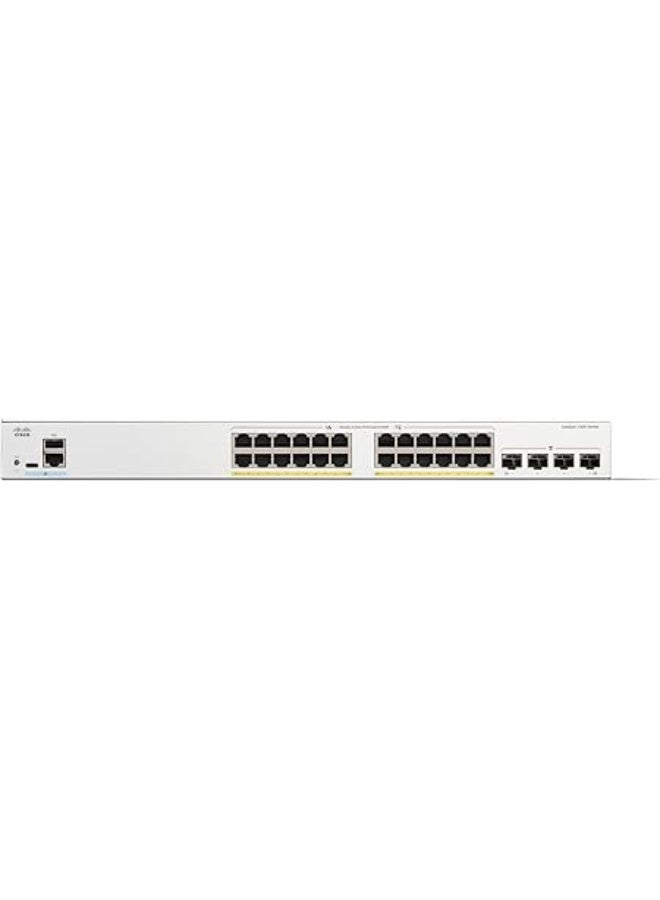 Cisco Systems Cisco Catalyst 1300-24P-4G  Managed Switch, 24 Port GE, PoE, 4x1GE SFP, Limited Lifetime Protection (C1300-24P-4G) - Image 2