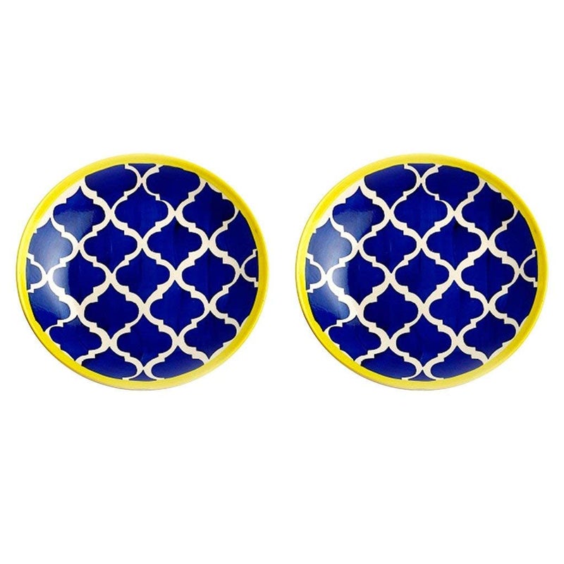 Caffeine Ceramic Handmade Blue Umrao Combo Dinner Set (set of 9) - Image 3