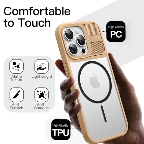 KARWAN®️ Magnetic Clear Back Case Cover for iPhone 16 Pro (6.3-Inch-) |Acrylic Transparent Slim | Shockproof iPhone 16 Pro Mobile Phone Back Cover [Clear Back] [TPU + Pc] [Brown] - Image 3