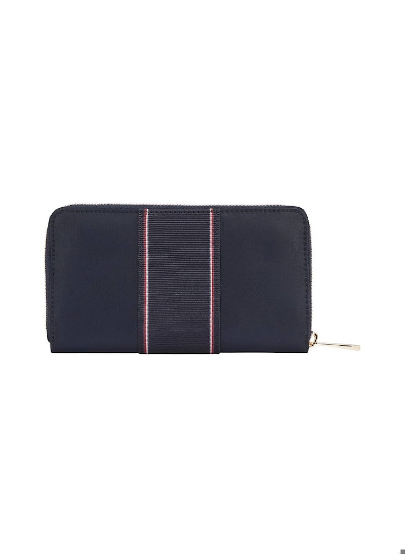 TOMMY HILFIGER - Women's Corporate Zip-Around Wallet - Polyamide, Blue - Image 1
