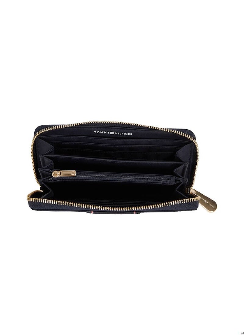 TOMMY HILFIGER - Women's Corporate Zip-Around Wallet - Polyamide, Blue - Image 1