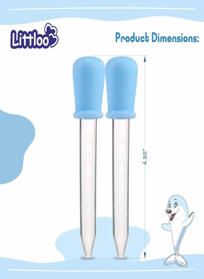 Littloo Baby Dropper Quality Silicone Graduated Plastic Pipette for Feeding Liquids to Babies, Toddlers & Infants with Measured Quantity Markings- 5ml, Pack of 2 (Multicolour) - Image 3