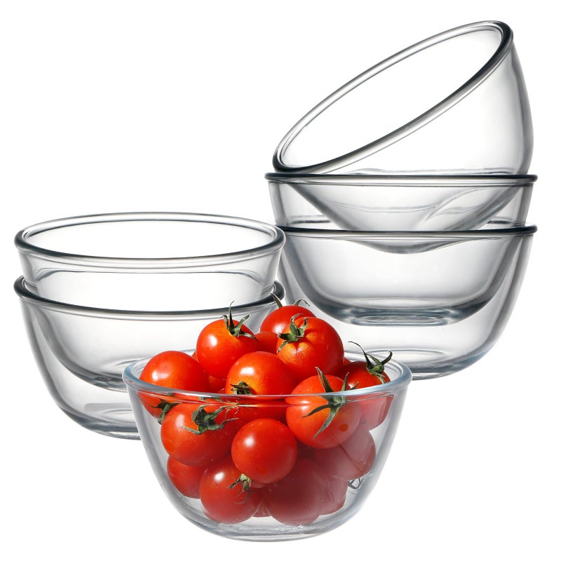 Nutriups 6 حزمة الأوعية الزجاجية الصغيرة مجموعة الأوعية الزجاجية 16 أوقية لآيس كريم الشوفان والفواكه (4.5 بوصة) - Image 1