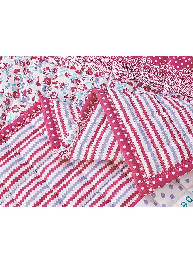 إيروريكس طقم لحاف مضغوط للأطفال مكون من 3 قطع، طقم فراش لطيف قابل للعكس للبنات والأولاد، ناعم وجيد التهوية، مقاس فردي 150 × 200 سم، مطبوع بشكل عصري ونمط مربع مزدوج الجوانب، متعدد الألوان - Image 4