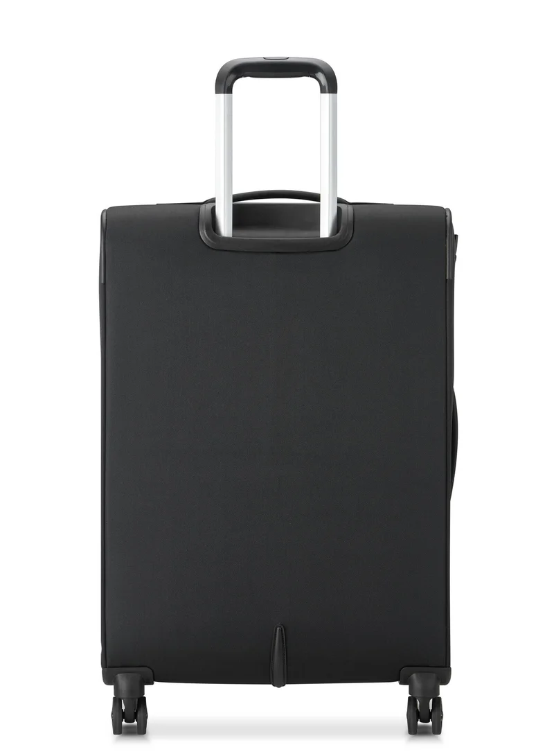 DELSEY Paris Pin Up 6 68cm Softcase 4 Double Wheel Expandable Check-In Trolley Case - Black