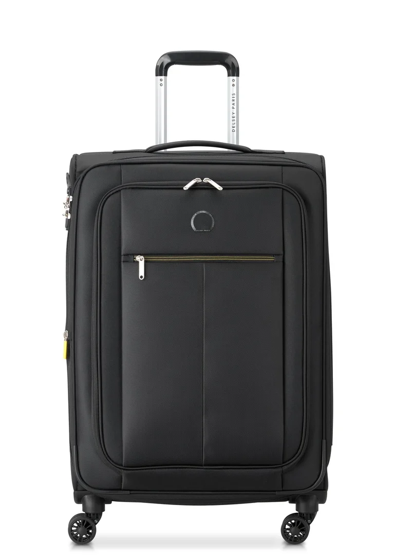 DELSEY Paris Pin Up 6 68cm Softcase 4 Double Wheel Expandable Check-In Trolley Case - Black