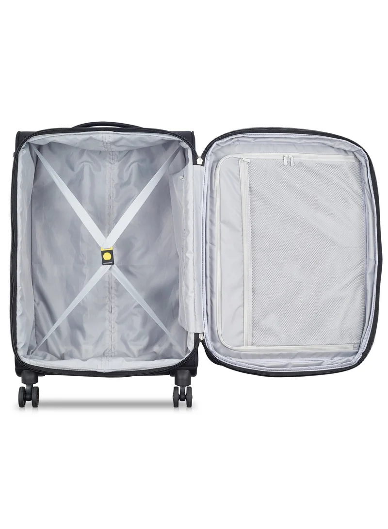 DELSEY Paris Pin Up 6 68cm Softcase 4 Double Wheel Expandable Check-In Trolley Case - Black