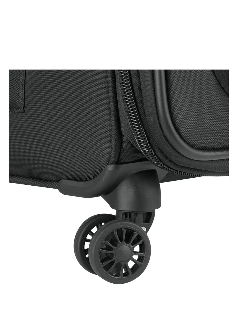 DELSEY Paris Pin Up 6 68cm Softcase 4 Double Wheel Expandable Check-In Trolley Case - Black
