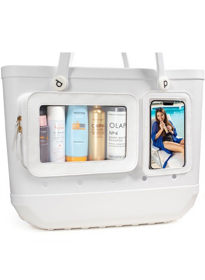 LETGO Clear Makeup Bags, TSA Approved Toiletry Bag with Zipper, Makeup Organizer Fit Carry-on Travel Accessories Essentials, Portable Travel Cosmetic Bags Pouch for Women Men, Bogg Bag-Beige - Image 2
