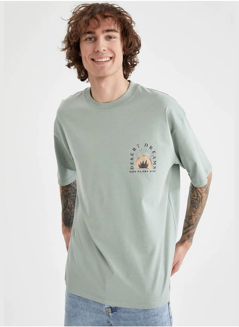 DeFacto Oversized Short Sleeve Back Print T-Shirt