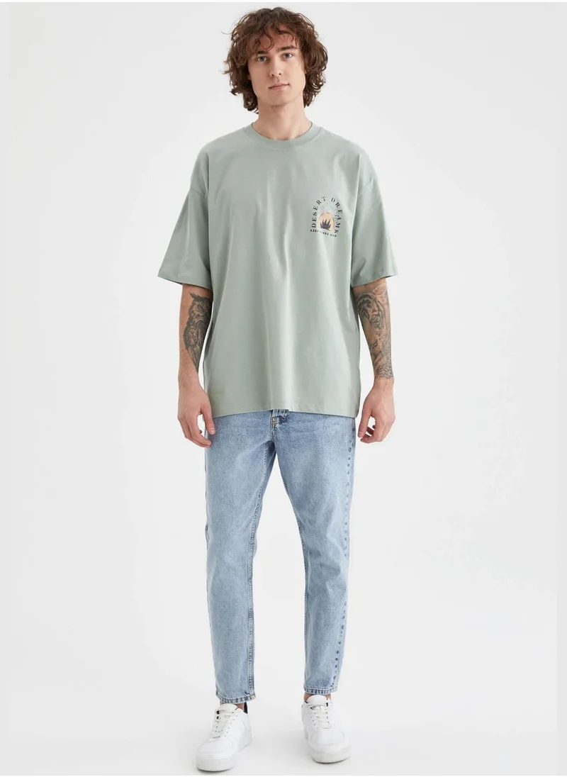 DeFacto Oversized Short Sleeve Back Print T-Shirt