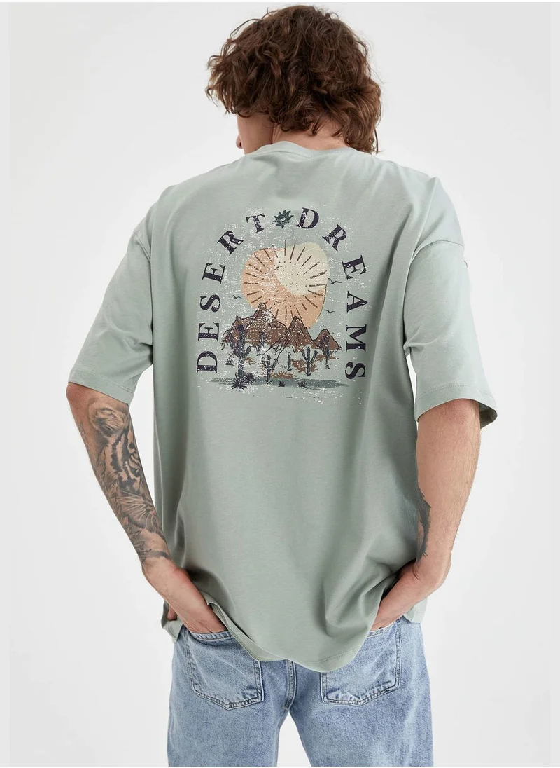 DeFacto Oversized Short Sleeve Back Print T-Shirt
