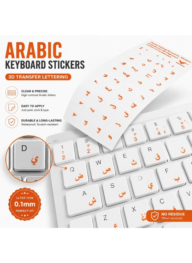 TAKEOFF Arabic Keyboard Stickers – 3D Transfer Lettering | No Residue, Transparent-Free Design | Easy Application for Laptop & Desktop - Image 5