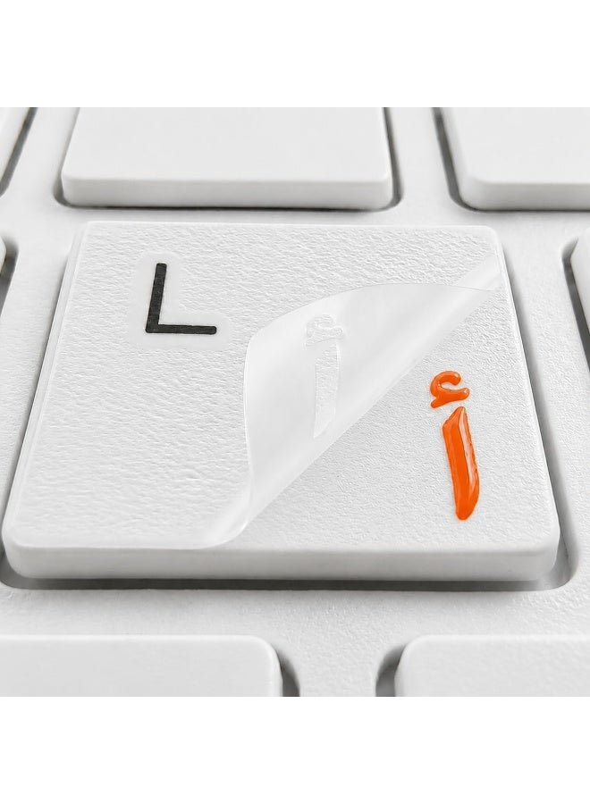 TAKEOFF Arabic Keyboard Stickers – 3D Transfer Lettering | No Residue, Transparent-Free Design | Easy Application for Laptop & Desktop - Image 1