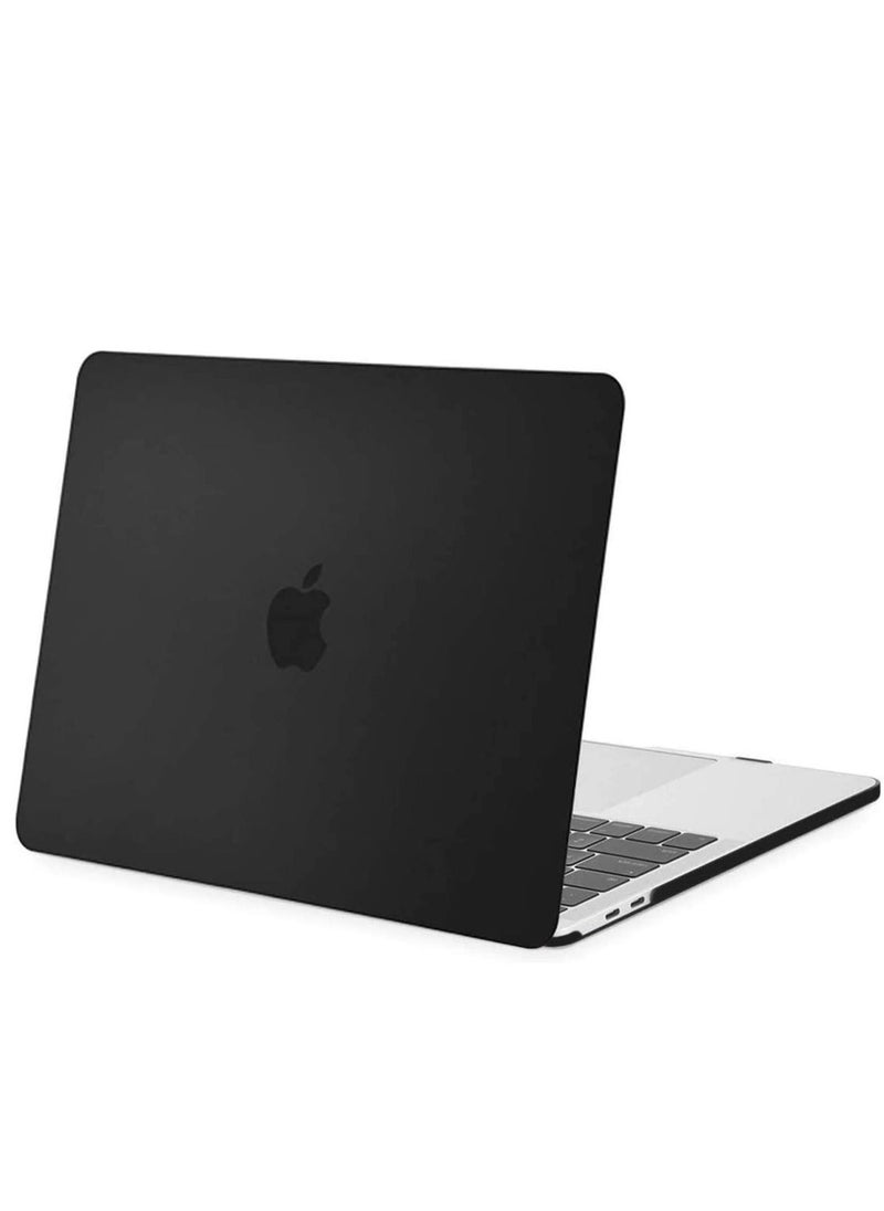 Generic - Protective Hard Shell Case for MacBook Air 13 inch A1932 2019 /2018 With Retina Display Touch ID & US Layout English Keyboard Cover Black - Image 1