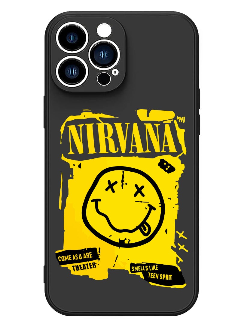 Theodor Protective Slim Fit Case Liquid Silicone Cover with Full Body Protection Anti-Scratch Shockproof Case For iPhone 15 Pro Black - FORZA124 Nirvana - Image 1