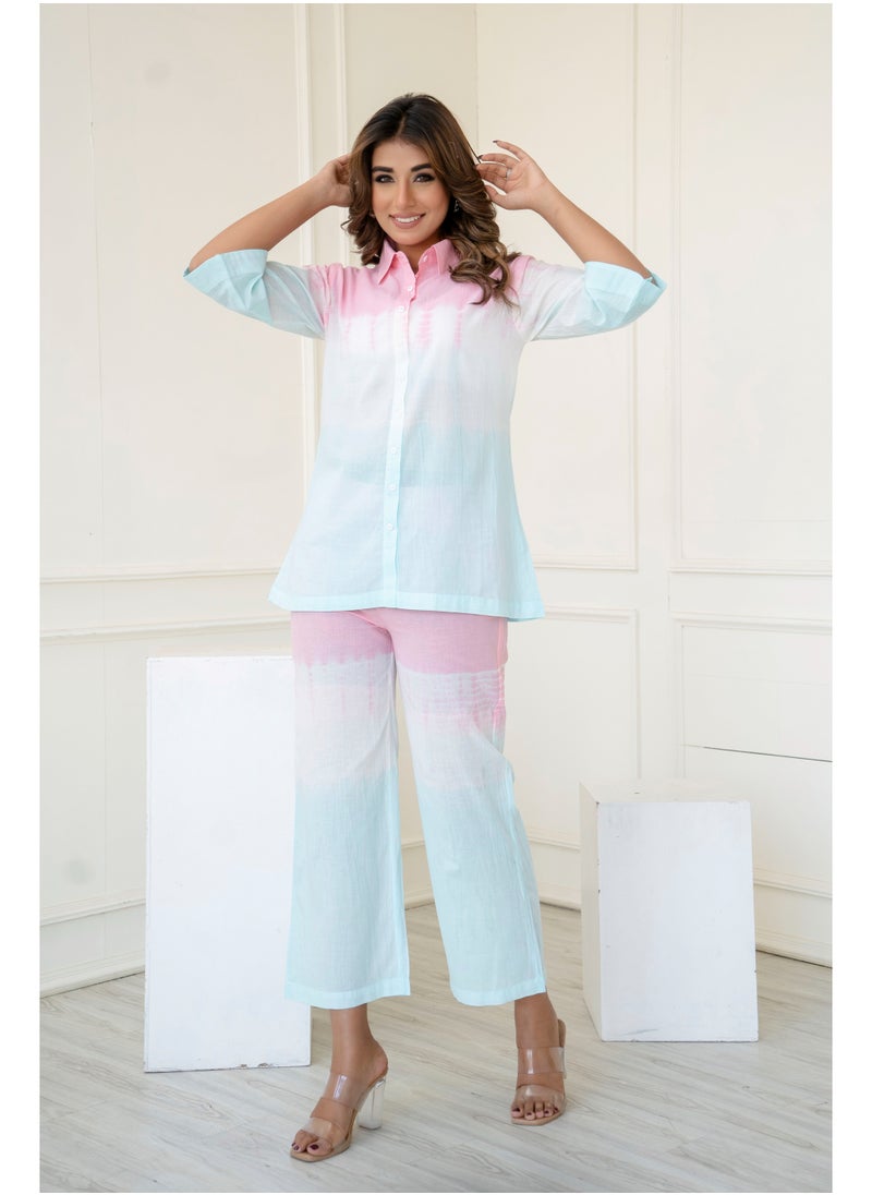 Generic Jenifry Indian Women Cotton Ombre Printed Co-ord Set  - Image 5