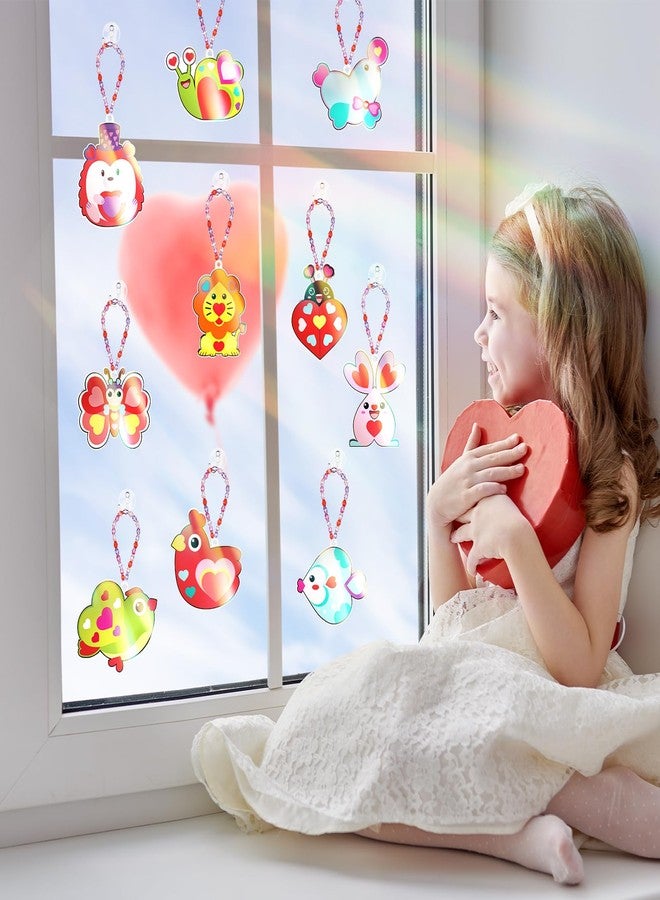 Dunzoom مجموعة دانزوم المكونة من 30 قطعة من أدوات صنع زينة عيد الحب لتبادل الهدايا في الفصول الدراسية - مجموعة فنية لرسم قلوب وردية - هدايا بالجملة لحفلات عيد الحب، نشاط غير حلويات، زينة للنوافذ - Image 4