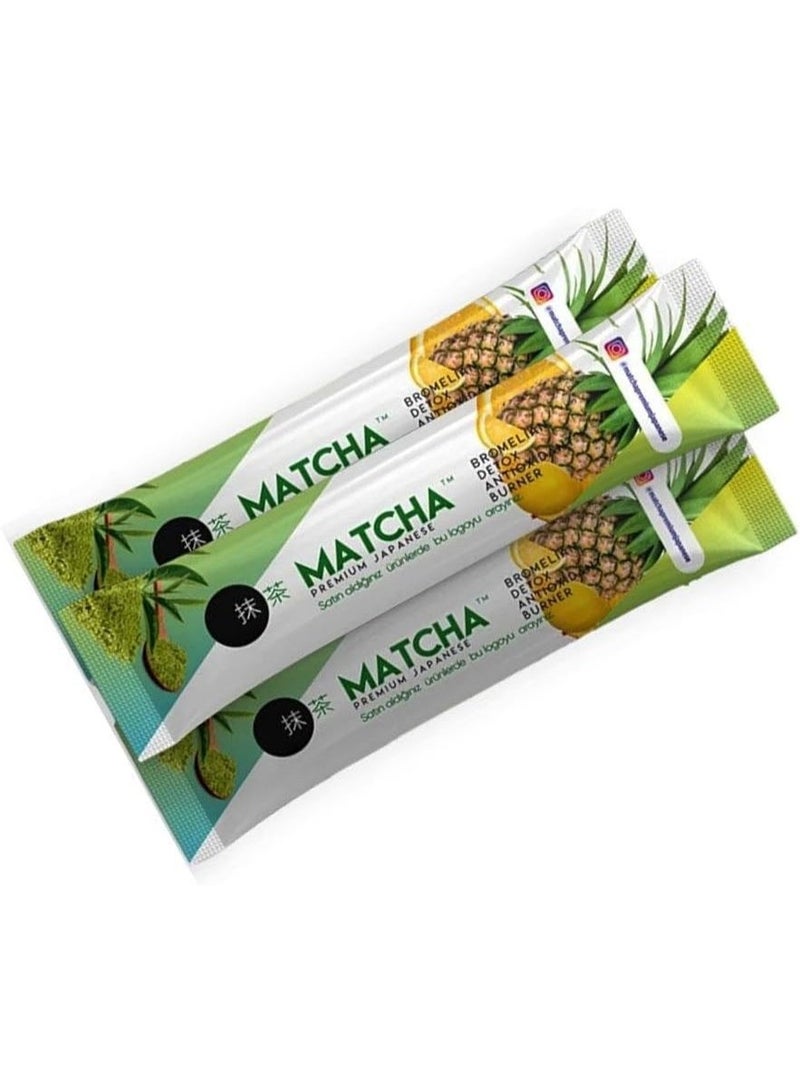 MATCHA Premium Japanese Matcha Green Tea with Pineapple & Bromelain – Antioxidant Individual Sachets, 20 Sticks - Image 2